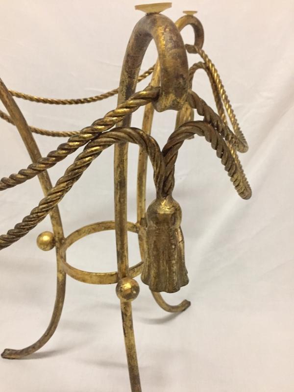 1940's Italian Rope & Tassel Gilt metal table