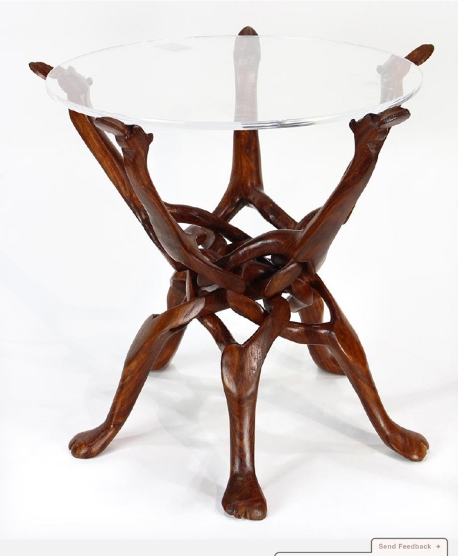 Mid Century occasional carved table
