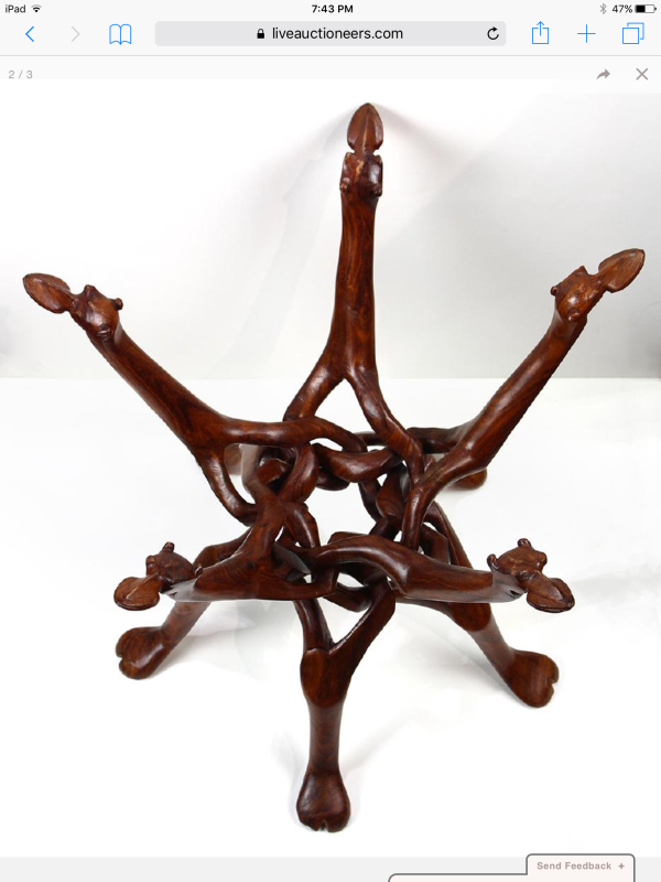 Mid Century occasional carved table