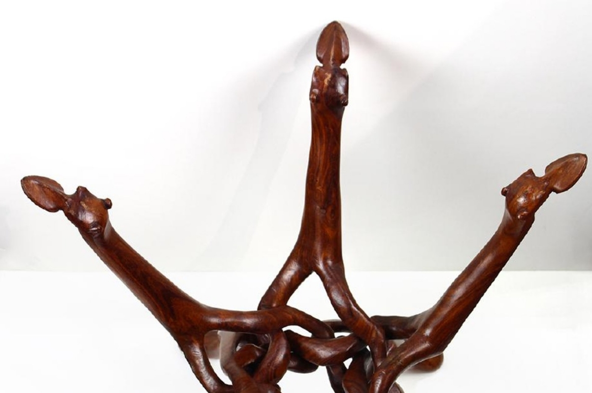 Mid Century occasional carved table