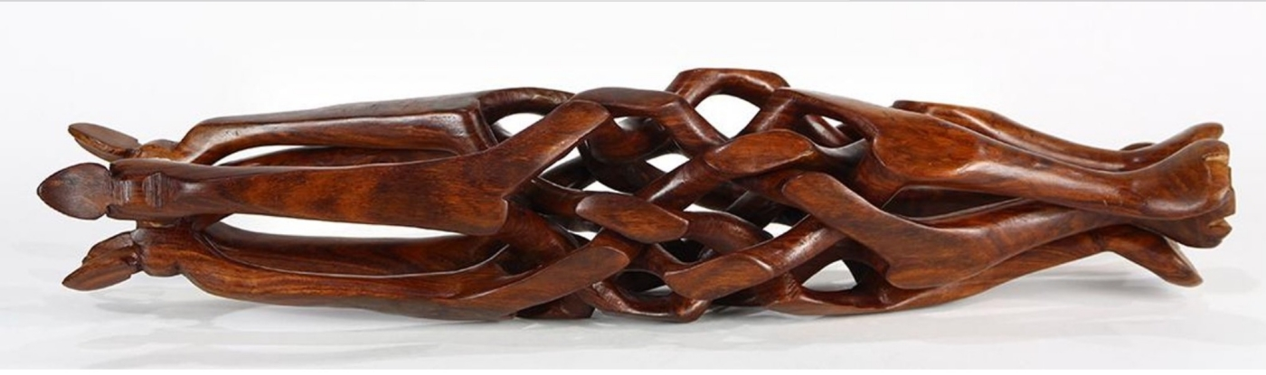 Mid Century occasional carved table