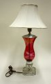 Vintage etched ruby flash glass
