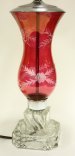 Vintage etched ruby flash glass