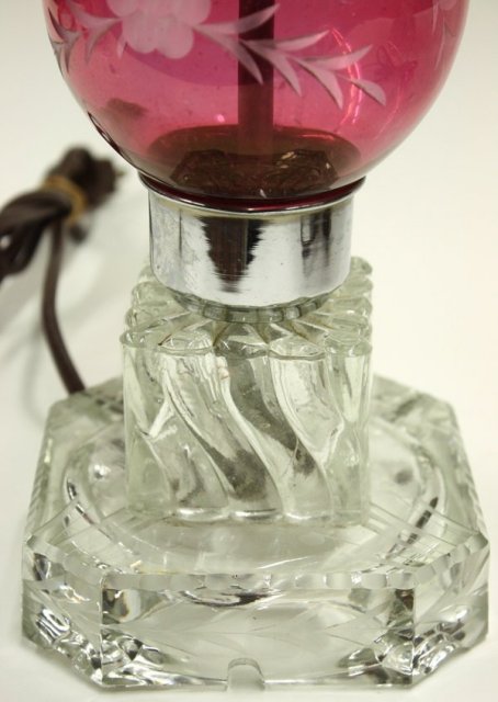 Vintage etched ruby flash glass