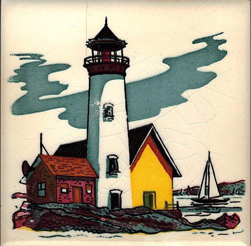American Art Tile Wheeling Lighthouse