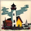 American Art Tile Wheeling Lighthouse