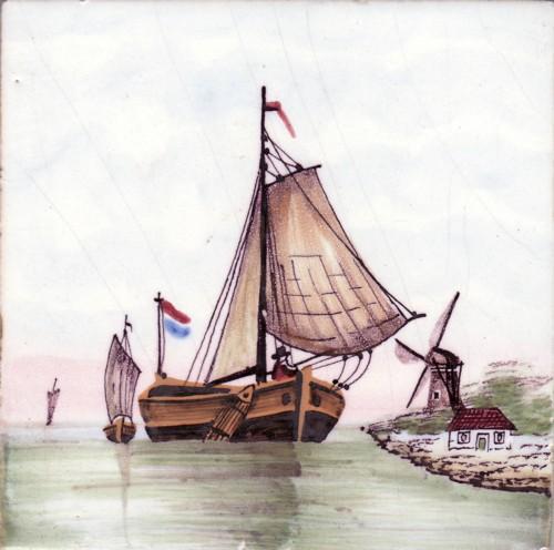 Dutch Tile 1870's Hand Painted