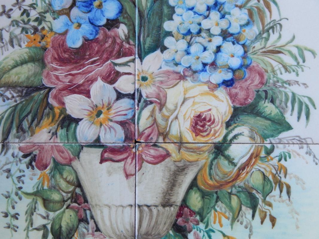 Italian tile Mural in Oak Frame