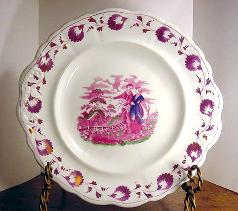 plate pink luster