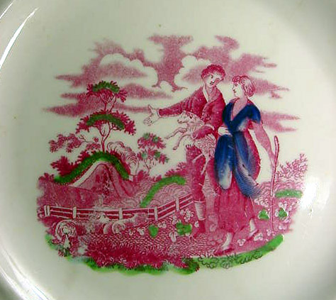 plate pink luster