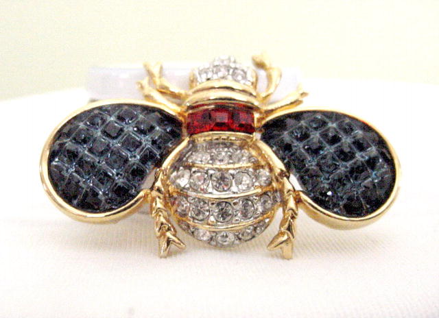Ken Lane rhinestone signed insect pin