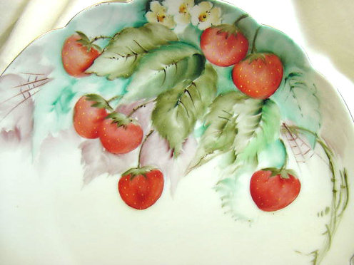 Hand painted Strawberries Plate