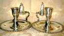 Sheffield Silver Chamber Candlesticks -PAIR- Antique