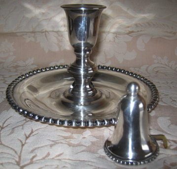 Sheffield Silver Chamber Candlesticks -PAIR- Antique