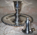 Sheffield Silver Chamber Candlesticks -PAIR- Antique