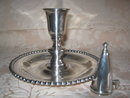 Sheffield Silver Chamber Candlesticks -PAIR- Antique
