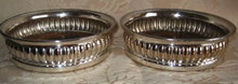 SHEFFIELD Silver WINE Coasters - Pair - ANTIQUE