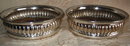 SHEFFIELD Silver WINE Coasters - Pair - ANTIQUE