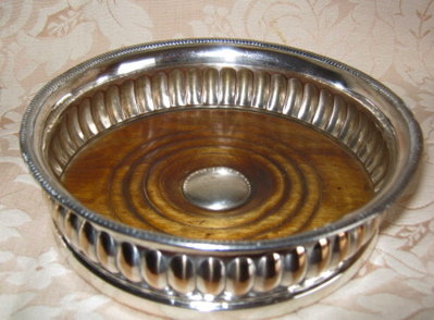 SHEFFIELD Silver WINE Coasters - Pair - ANTIQUE