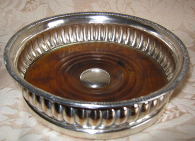 SHEFFIELD Silver WINE Coasters - Pair - ANTIQUE