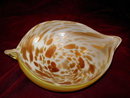 MURANO Glass LEAF Bowl - Reds and Gold -