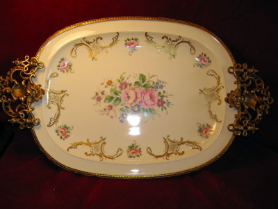 LIMOGES Server ORMOLU Mounts - Hand Painted -