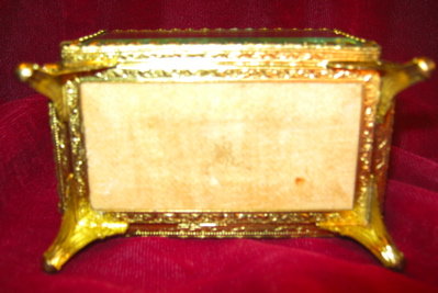 JEWELRY Cask BEVELED Glass Brass Frame