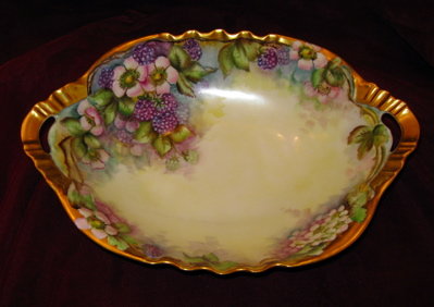 HAVILAND Limoges LARGE Oval Bowl - HAND PAINTED -