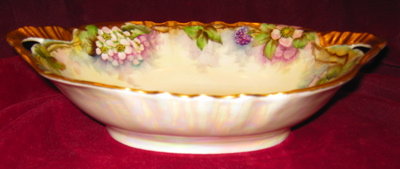 HAVILAND Limoges LARGE Oval Bowl - HAND PAINTED -