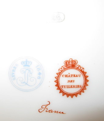 SEVRES Tuileries PALACE Plate 1846 - ANTIQUE -