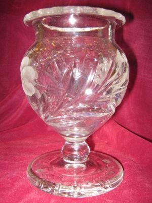 HAWKES Iris Footed Vase - ANTIQUE -