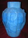 - CZECH Art Glass - SCHLEVOGT Ingrid DECO Vase LAPIS Marble Glass CZECH