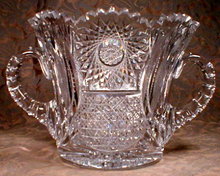 CUT Glass ICE Bucket 2 Handle, ABCG -ANTIQUE-