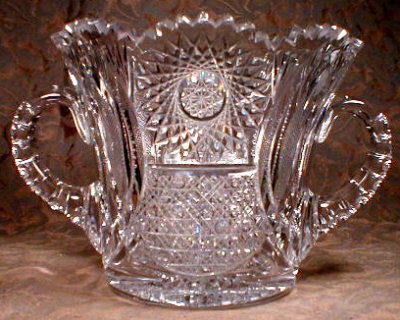 CUT Glass ICE Bucket 2 Handle, ABCG -ANTIQUE-