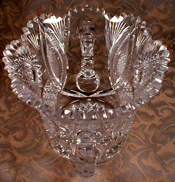 CUT Glass ICE Bucket 2 Handle, ABCG -ANTIQUE-