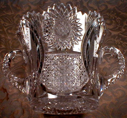 CUT Glass ICE Bucket 2 Handle, ABCG -ANTIQUE-