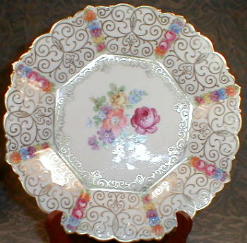 SCHUMANN Pierced BOWL & Plate ANTIQUE 2 pc Set-
