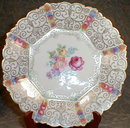 SCHUMANN Pierced BOWL & Plate ANTIQUE 2 pc Set-