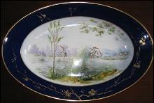 European Hand Painted Scenic Platter - ANTIQUE -