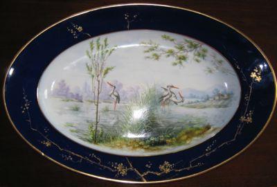 European Hand Painted Scenic Platter - ANTIQUE -