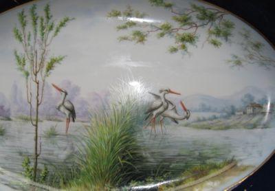 European Hand Painted Scenic Platter - ANTIQUE -