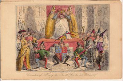 John Leech Etchings 1864. 8 plates from Comic History of England