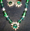 DeMARIO Necklace Earring SET VINTAGE Green