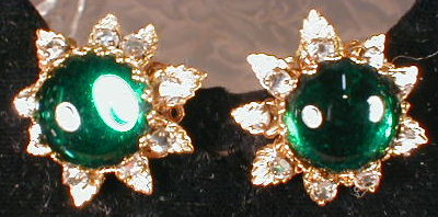 DeMARIO Necklace Earring SET VINTAGE Green