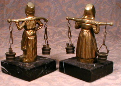 Bronze DUTCH Figures BELGIUM Antique - PAIR -