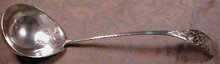 WOOD Hughes SILVER Ladle - LARGE - ANTIQUE -