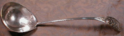 WOOD Hughes SILVER Ladle - LARGE - ANTIQUE -