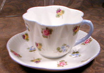 SHELLEY Rose PANSY Forget-ME-Not - CUP Saucer -