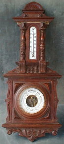GERMAN Barometer Thermometer ANTIQUE 1900