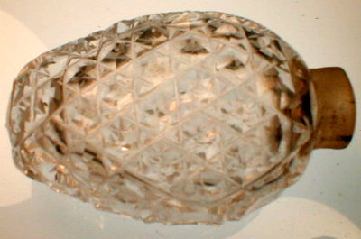 CUT Glass Perfume FLASK Diamond Pattern ANTIQUE